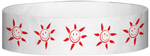 A Tyvek® 3/4" X 10" Sun Face Red wristband