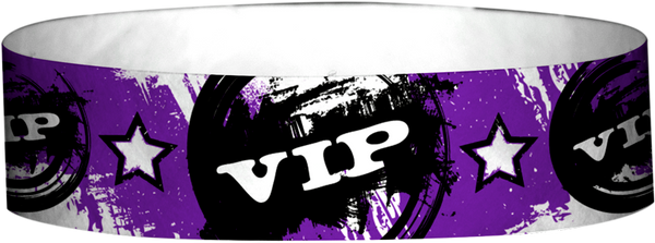A Tyvek® 3/4" X 10" VIP Vintage Purple Wristband