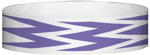 A Tyvek® 3/4" X 10" Zig Zagg Purple wristband