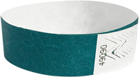 A 3/4" Tyvek® litter free solid Aqua wristband