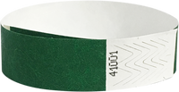 A 3/4" Tyvek® litter free solid Green wristband