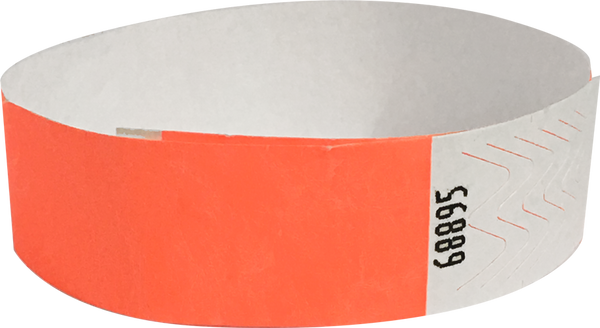 A Tyvek® 3/4" solid Neon Sunfire wristband