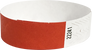 A 3/4" Tyvek® litter free solid Red wristband