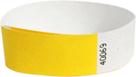 A 3/4" Tyvek® litter free solid Yellow wristband