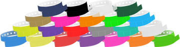 Vinyl 1 1/4" x 9 1/4" Slim 5-Stub Snapped Wristband Solid