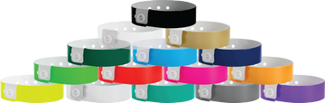 Vinyl 3/4" x 10" L-Shape Snapped Solid wristbands