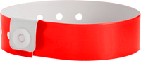 A Vinyl 3/4" x 10" L-Shape Snapped Solid Neon Red wristband