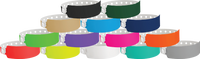 A Vinyl 1" x 10" Wide Face Snapped Solid wristbands