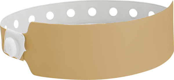 A Vinyl 1" x 10" Wide Face Snapped Solid Gold wristband